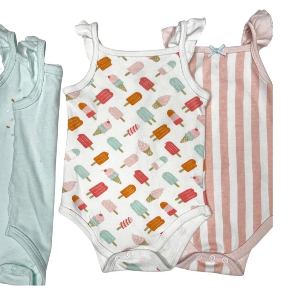 Hudson Baby Ice Cream And Stripes‎ Onesies